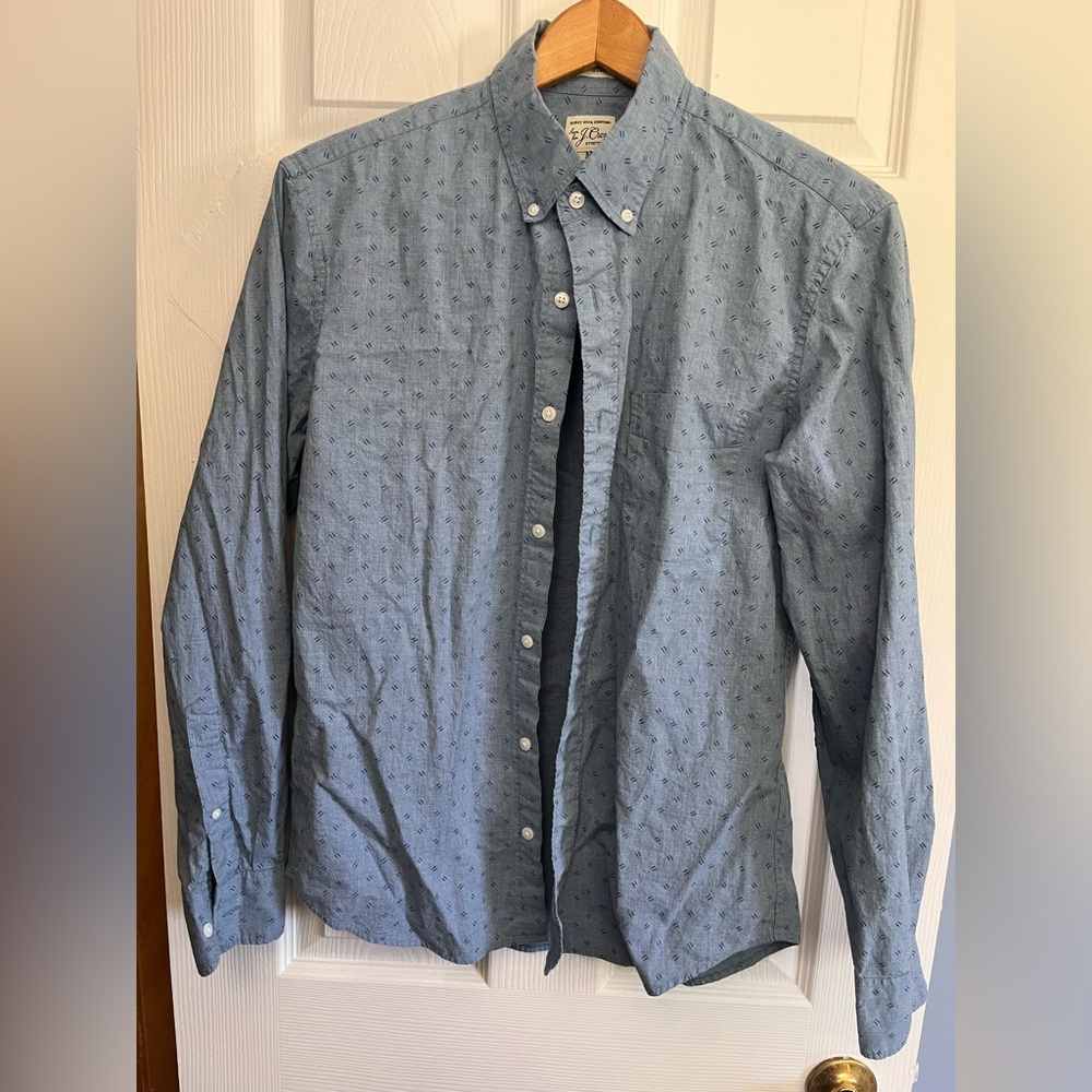 Men's Blue Button-Up Shirt